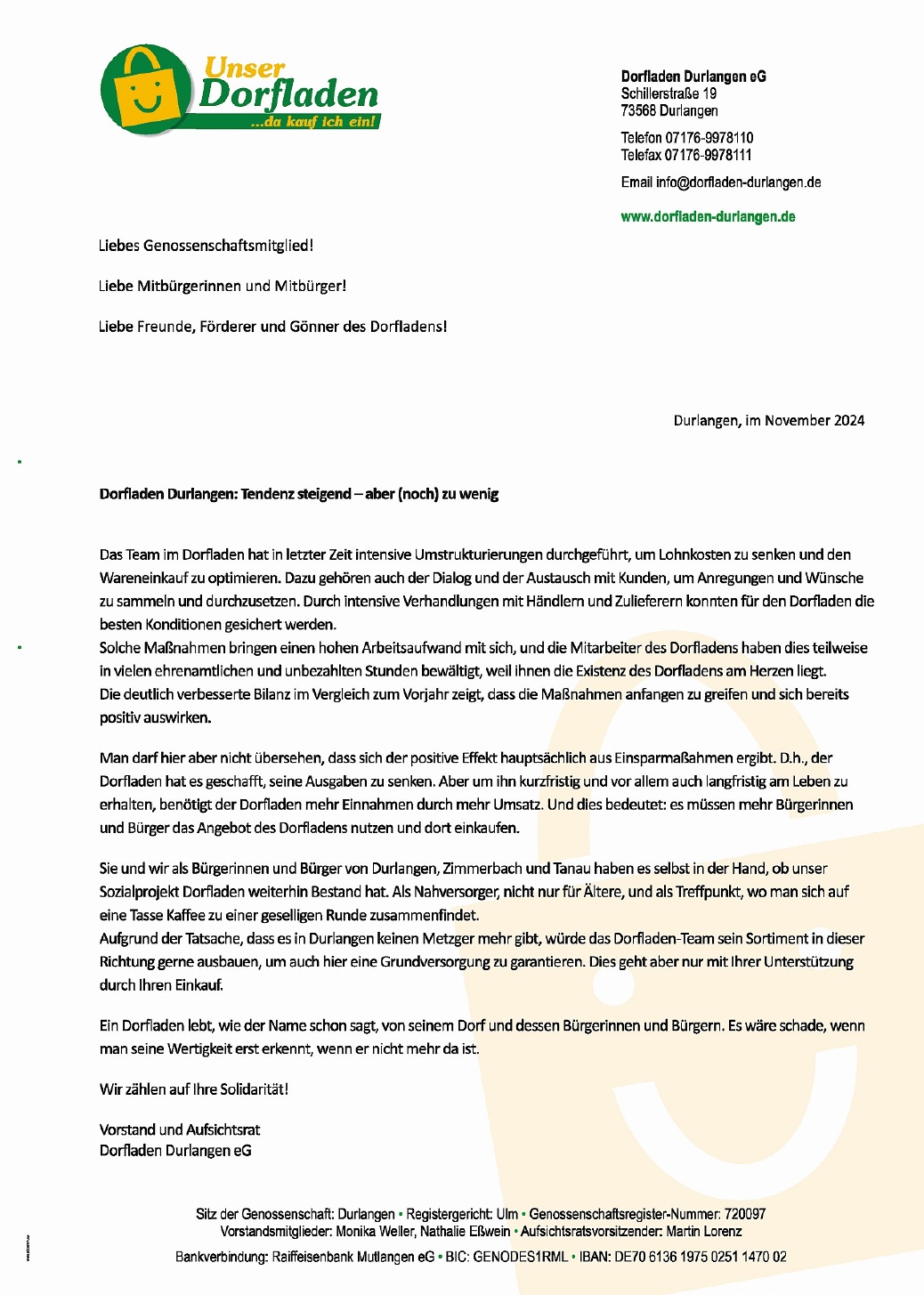 Rundschreiben November 2024